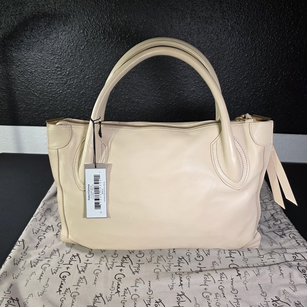 NWT Foley + Corinna FC Framed Satchel Bag / Purse Vanilla Cream Color. Plus Bag